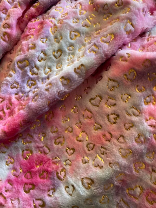Fabric Base Velboa Smooth Wave Prints Baby Leopard Pink, Fabric by the Yard