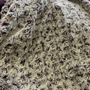 Flower Pattern Rose Embossed Short Pile Synthetic Fur Fabric.