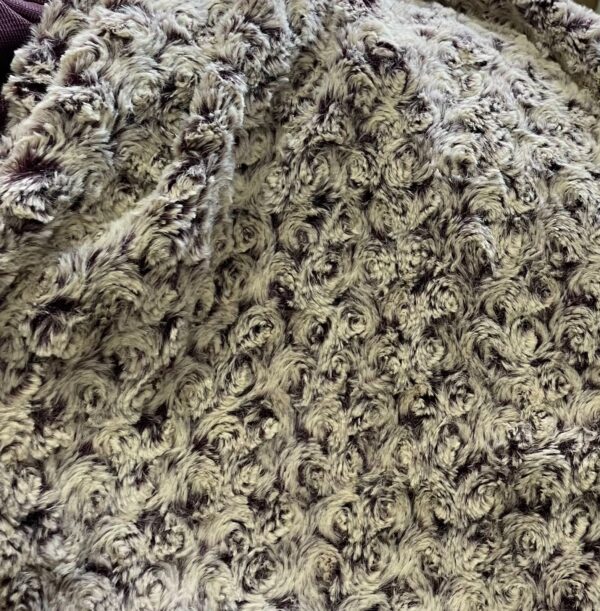 Flower Pattern Rose Embossed Short Pile Synthetic Fur Fabric.